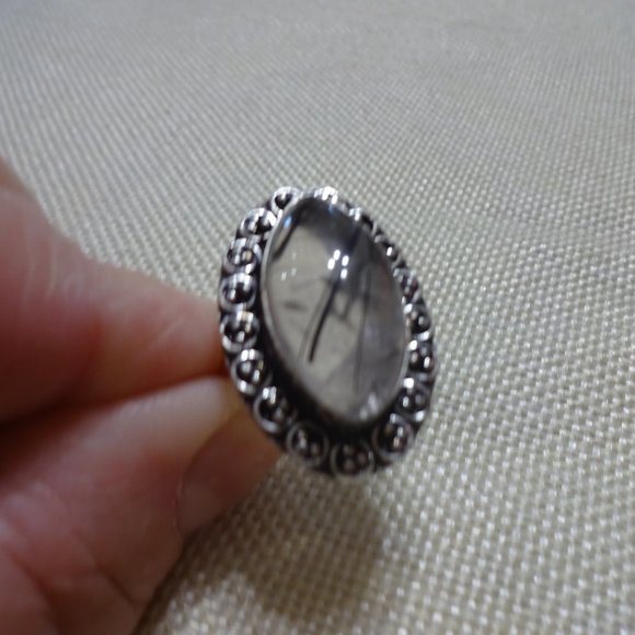 Stunning "TOURMALINE QUARTZ" Handmade Sterling Ring Size 7 #643B - Picture 2 of 3